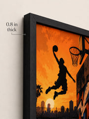 Urban Basketball Silhouette Framed Wall Art