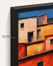 Chromatic Courtyard  Mediterranean Village Art Frame
