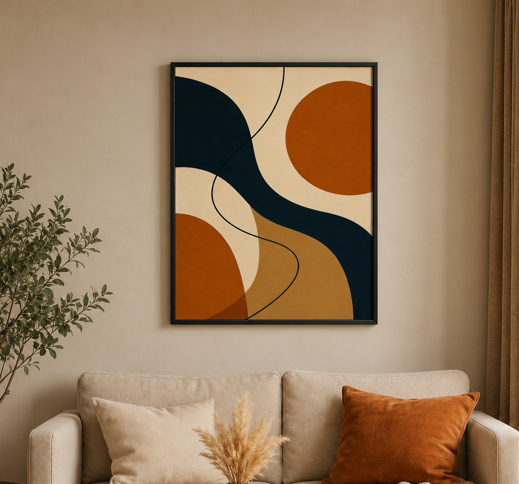 Sienna Flow Contemporary Abstract Art Frame