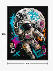 Astronaut Street Art Framed Wall Decor
