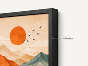 Crimson Horizon Mountain Sunset Art Frame