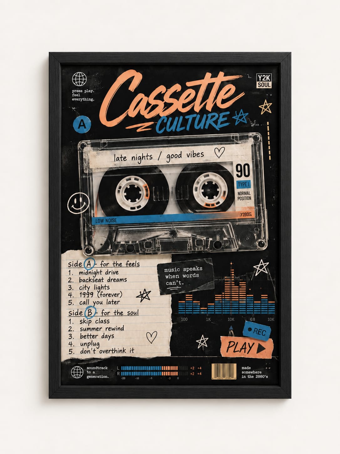 Retro Cassette Culture Framed Wall Art