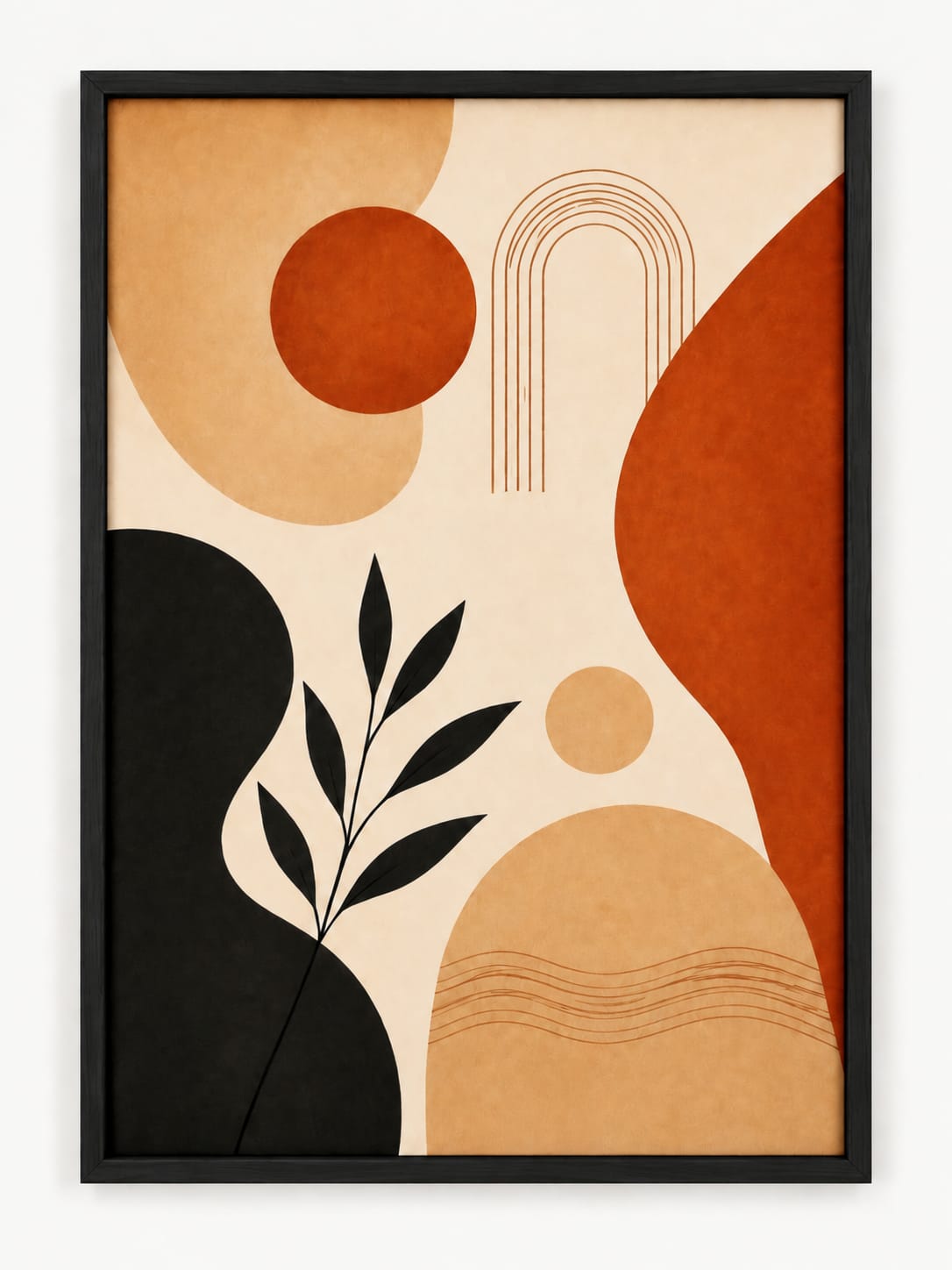 Terracotta Balance Modern Abstract Wooden Frame