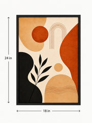 Terracotta Balance Modern Abstract Wooden Frame