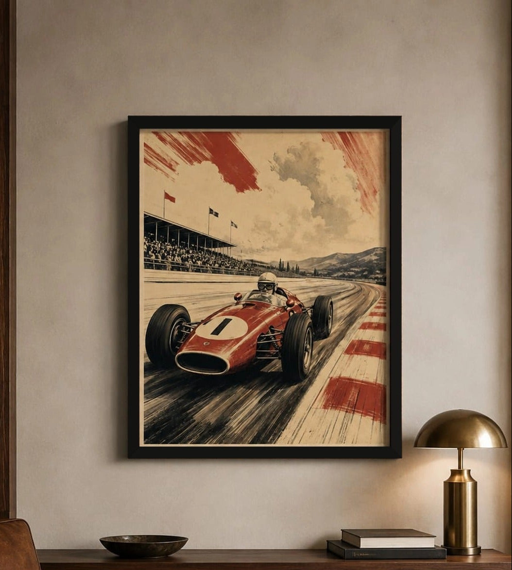 Vintage Grand Prix Racing Framed Wall Art