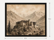 Baltit Fort Hunza Heritage Frame – interior wall mockup