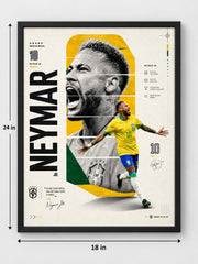 Neymar Jr. Brazil No. 10 Framed Wall Art