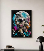 Astronaut Street Art Framed Wall Decor