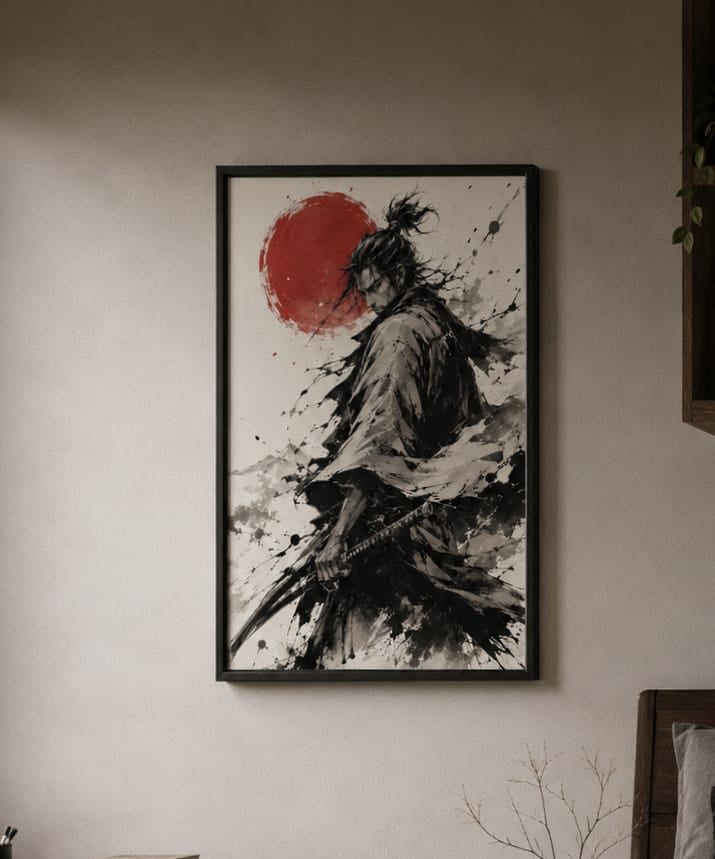 Samurai Ink Framed Wall Art